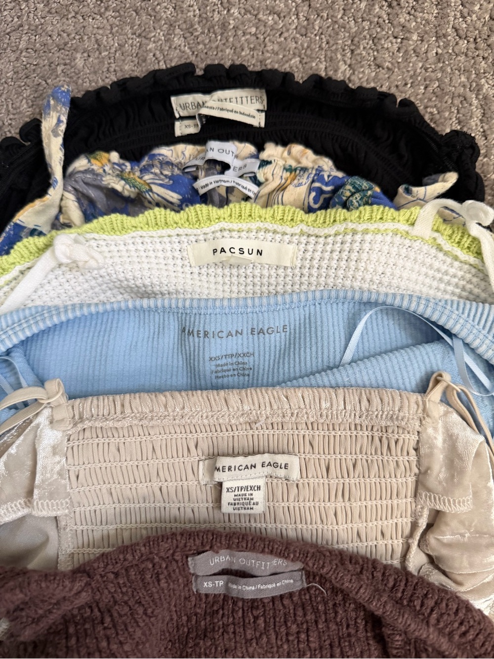Bundle of 6 Crop Tops Sz XS/S Summer Vacation Cutie School Preppy Teen Tween